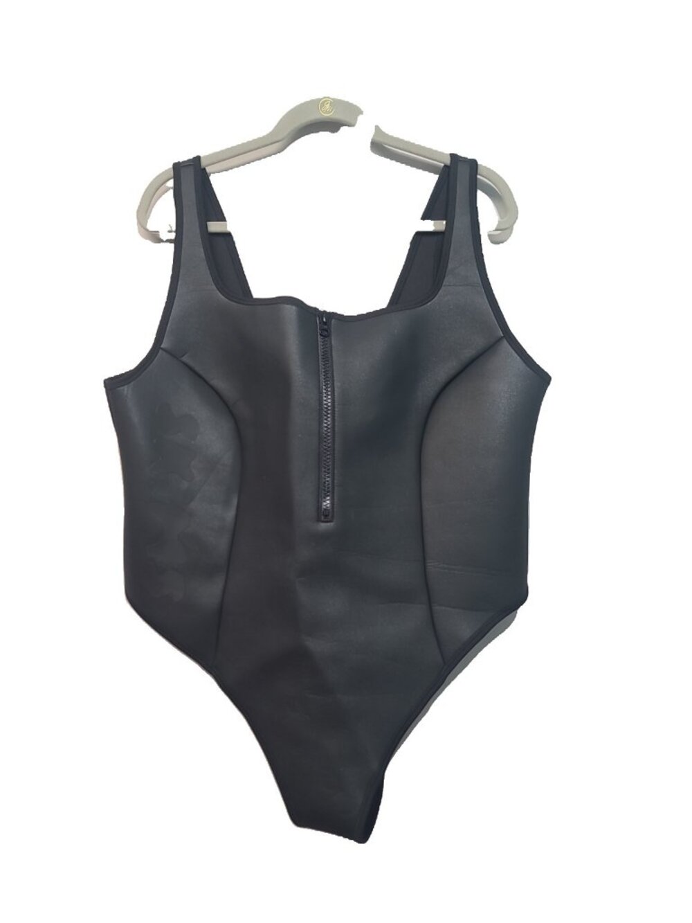 SKIMS Rubberized Scuba Swim Scoop Neck One Piece Swimsuit 4X Black NWT
